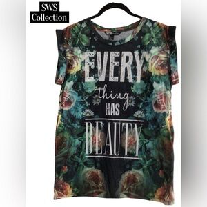 🧡SWS Floral Graphic Tee - 'Everything Has Beauty' in Black & Multicolor